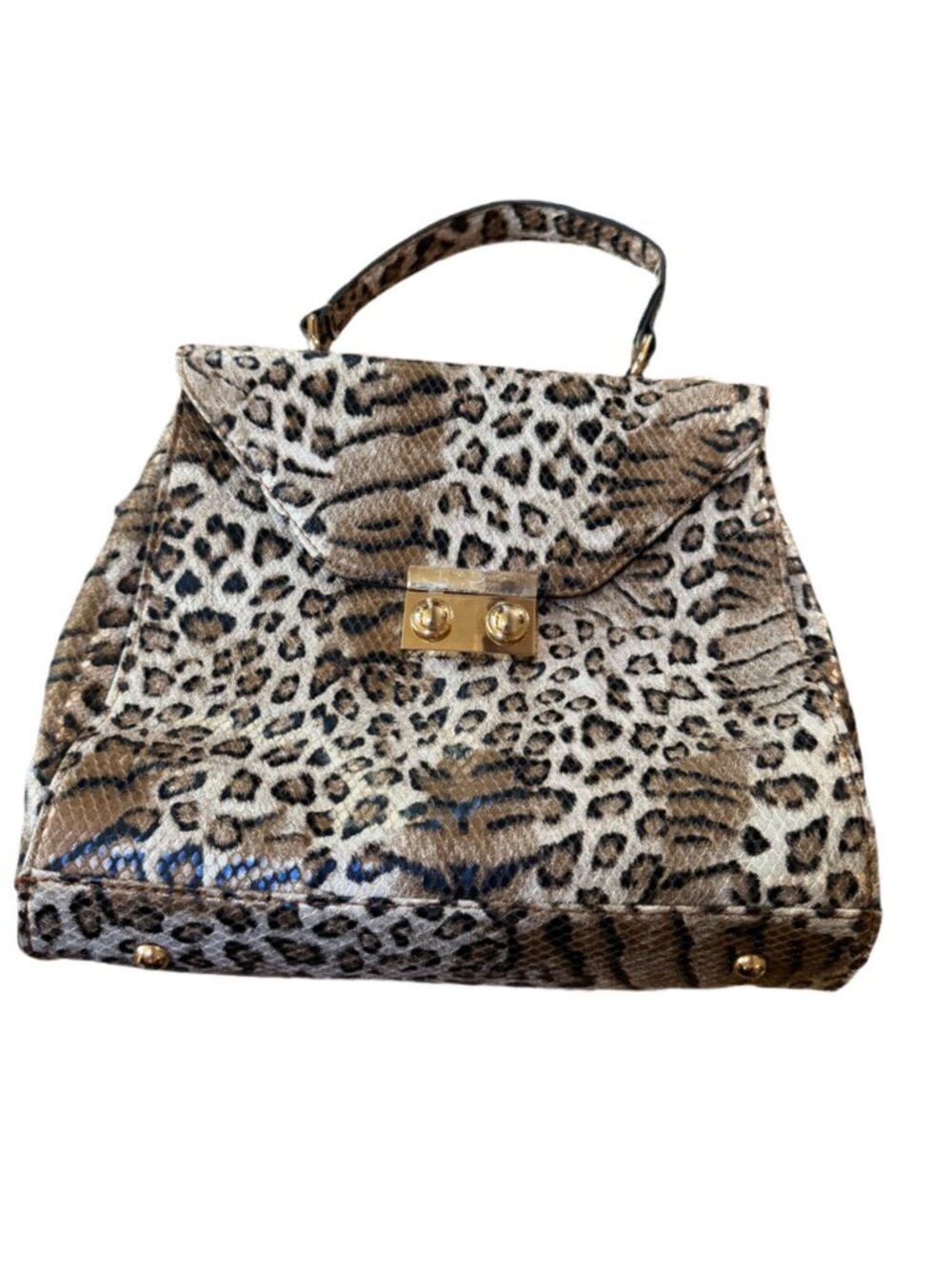 Collection XIIX Leopard Print Handbag with Gold Hardware